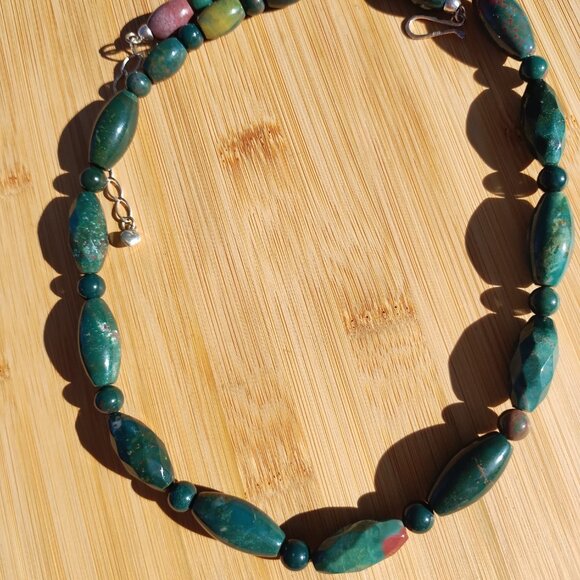 Jay King DTR mine finds moss Agate 925 Sterling Silver necklace 24" - Picture 2 of 14